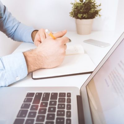 person working on laptop