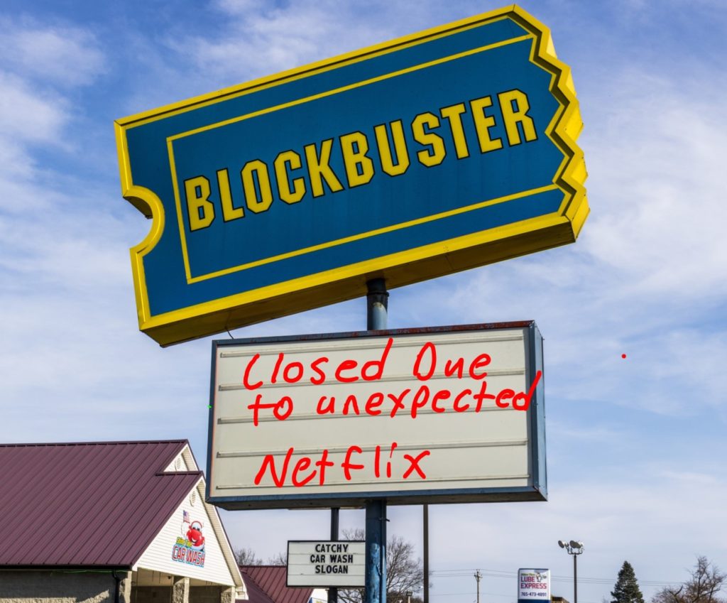 Closed Blockbuster sign