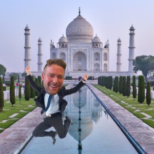 David photoshopped at the Taj Mahal